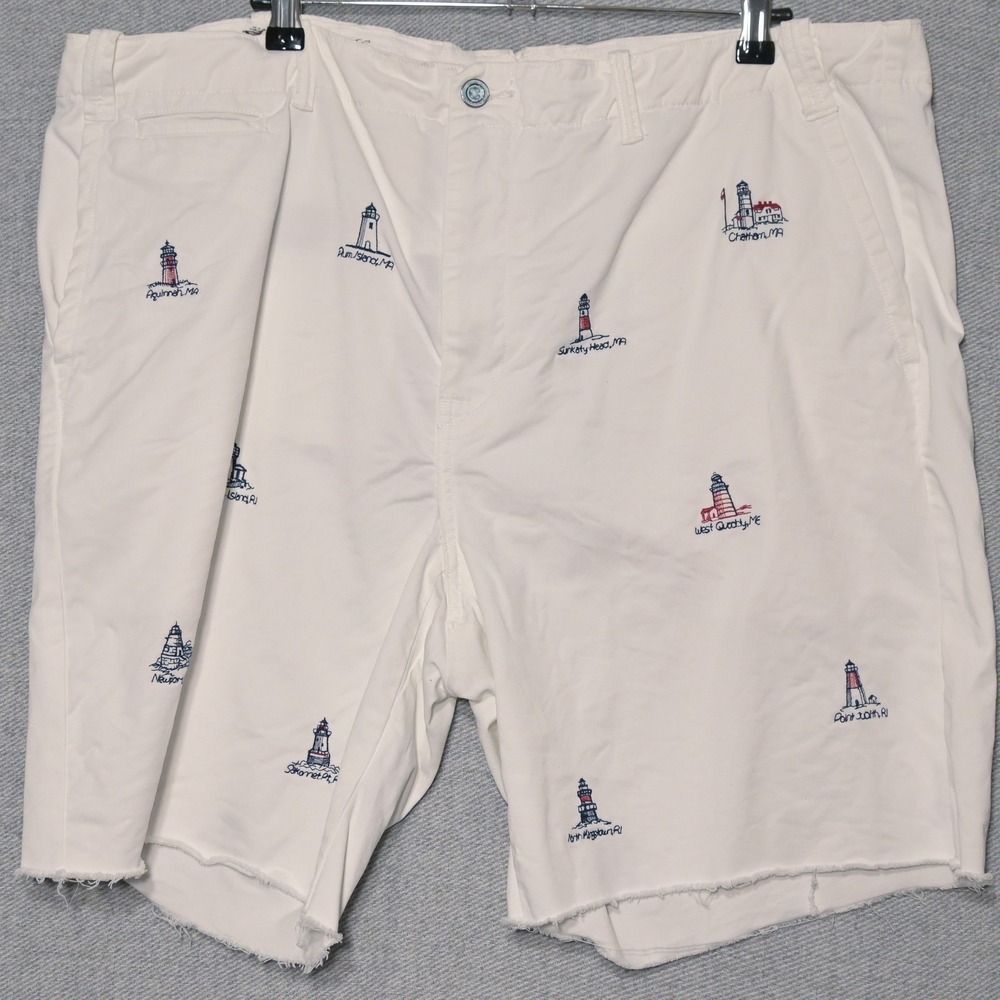 Polo Ralph Lauren White Nautical Lighthouses Regular Fit Chino Shorts 40